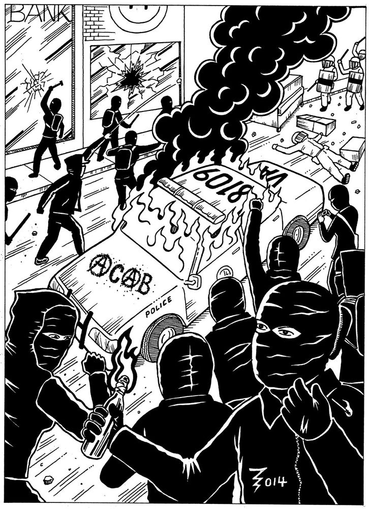 Image of Black bloc rioting