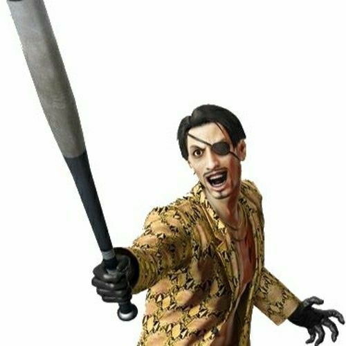Majima Goro holding a baseball bat