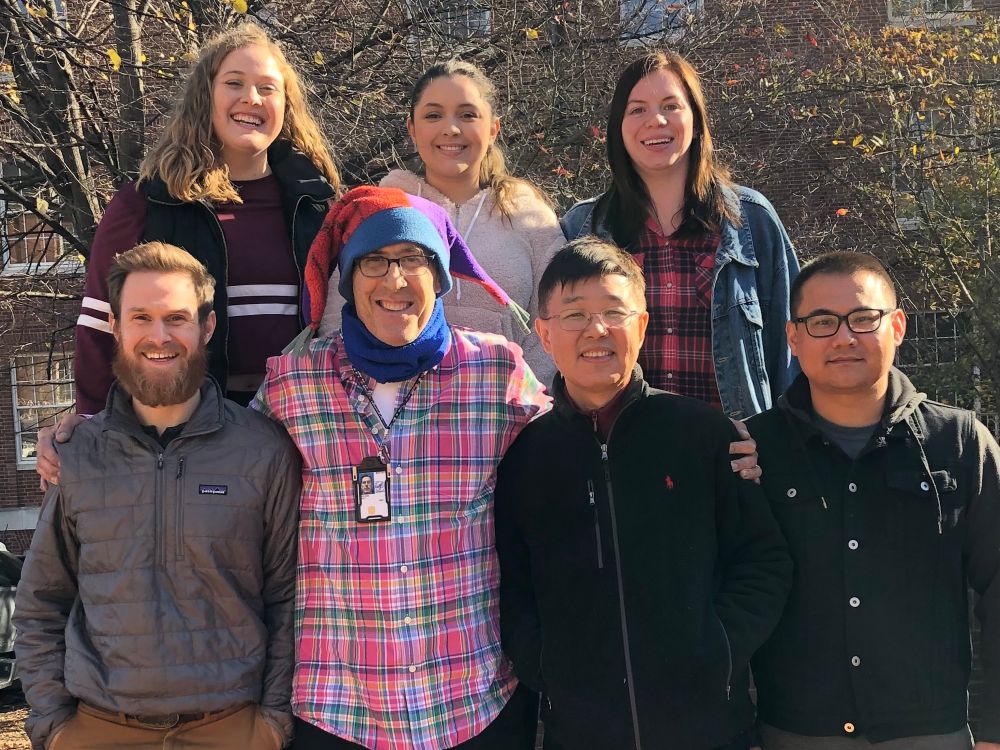 Andy Golden’s lab members, as of November of 2019. Top row, left to right: Rosemary Bauer, Isabella Zafra, Philippa Murray. Bottom row, left to right: Peter Kropp, Andy Golden, Tao Cai, Xiaofei Bai.