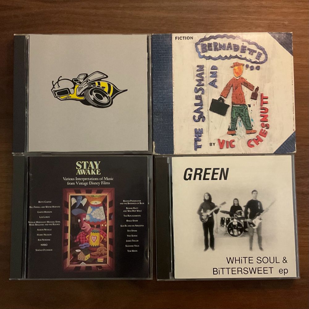 DIDJITS
HORNET PINATA
T&GLP#51CD

THE SALESMAN & BERNADETTE • Vic Chesnutt

STAY AWAKE  Various Interpretations of Music from Vintage Disney Films

GREEN
WHITE SOUL and BITTERSWEET