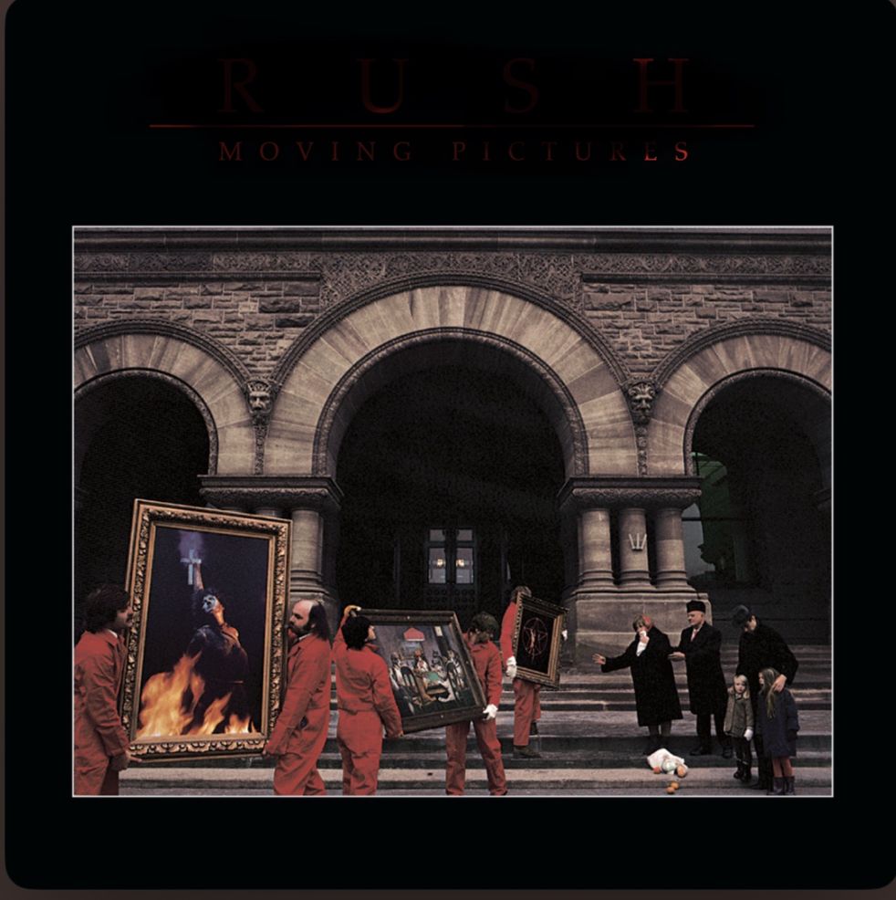 the front cover of Moving Pictures by Rush with the writing removed 