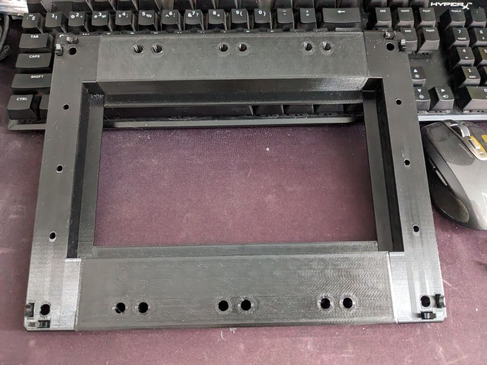A 3D printed piece for a 10 inch rack.