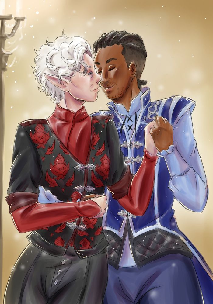 Wyllstarion illustration, they are dancing 