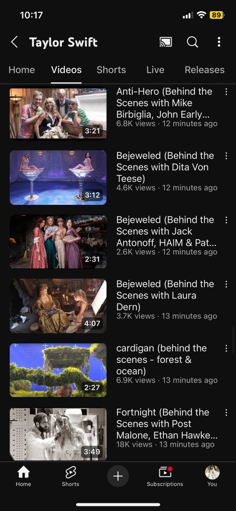 taylor swift youtube channel behind the scenes videos 