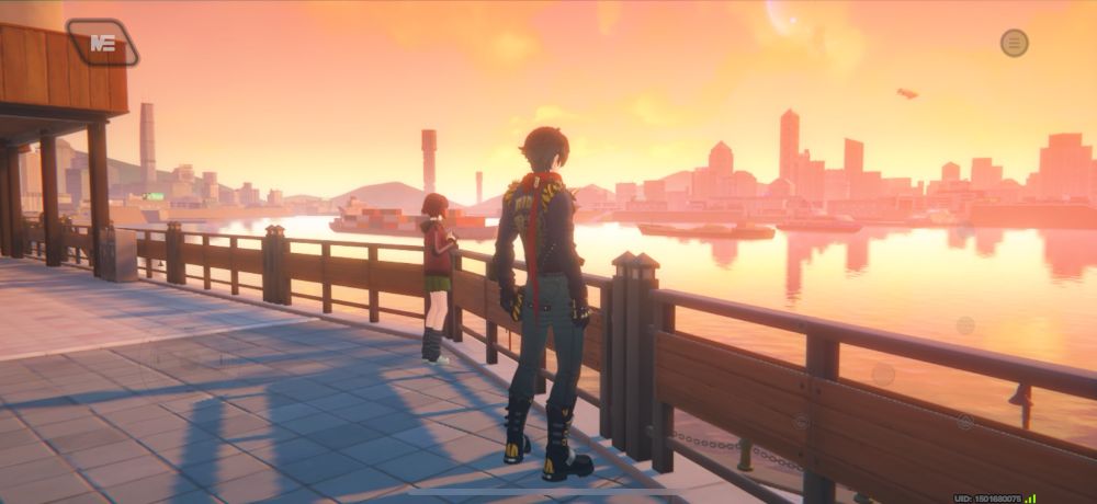 Screenshot of lighter in ZZZ, stood by a body of water