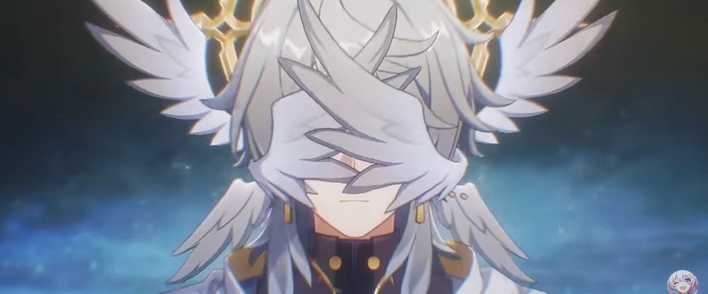 Sunday with wings covering his eyes. Cute