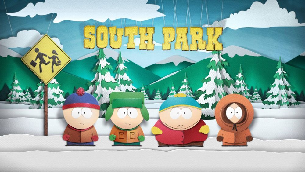 South Park characters outside in the snow