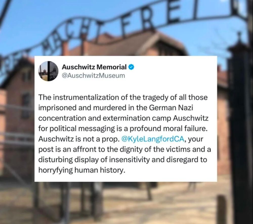 Auschwitz post calling the candidate out.