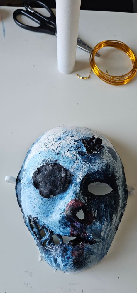 Blue white Halloween mask