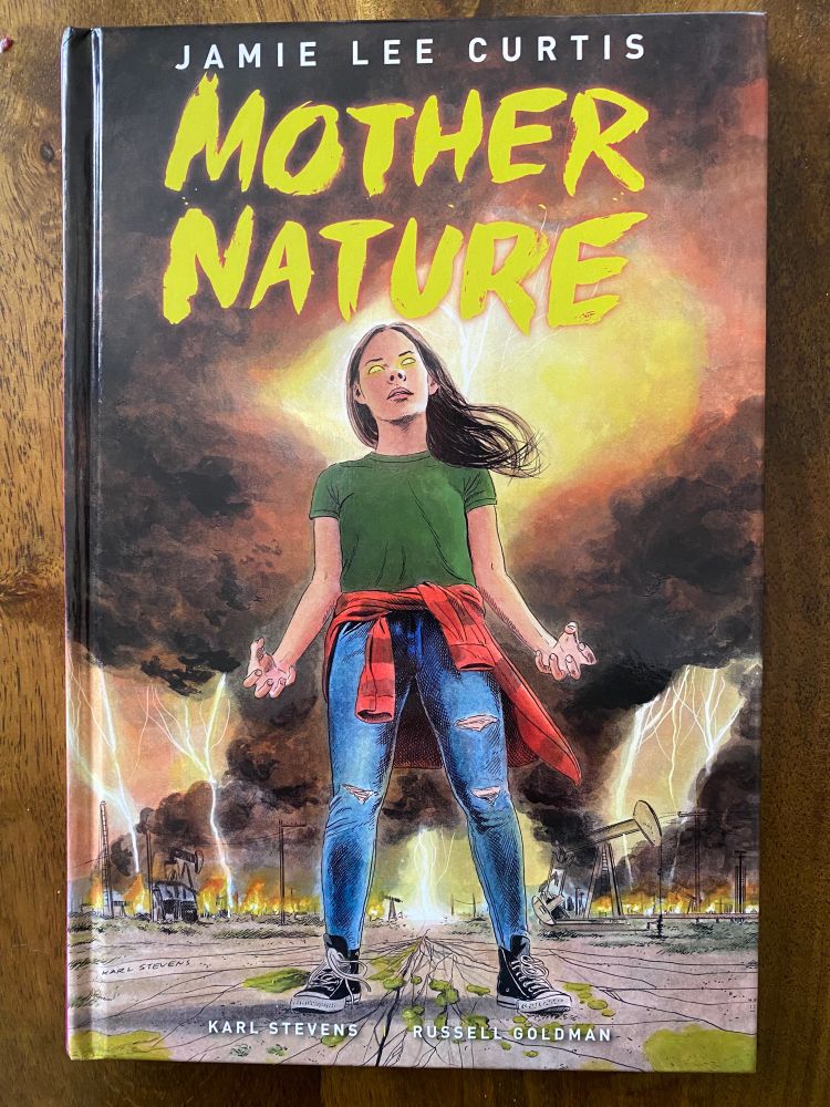 Cover image of Mother Nature with character Nova Terrell standing in front of storm clouds and lightning strikes, eyes glowing, possessed by some intense power.