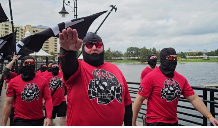 Louie Dunn sieg heil and marches with GDL
