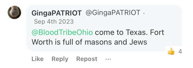 “Come to Texas…” gab post