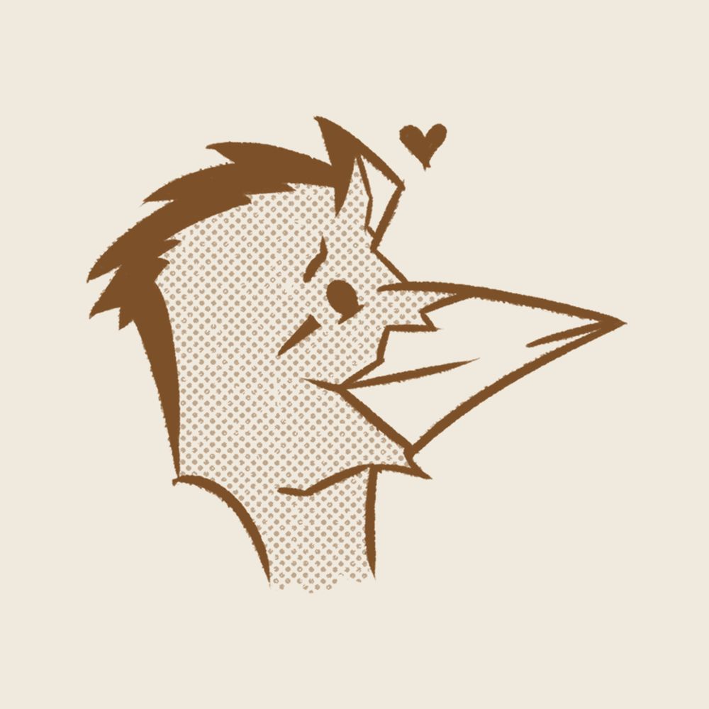 A doodle of an anthro magpie being happy and thankful.