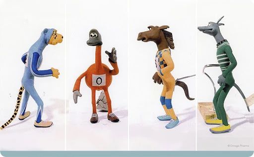 Concept figures of animal runners from the cancelled Aardman Animations "Tortoise vs. Hare"