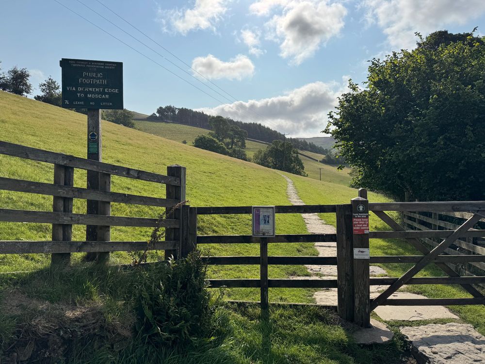 The start of the path from Derwent reservoir up to Derwent Edge