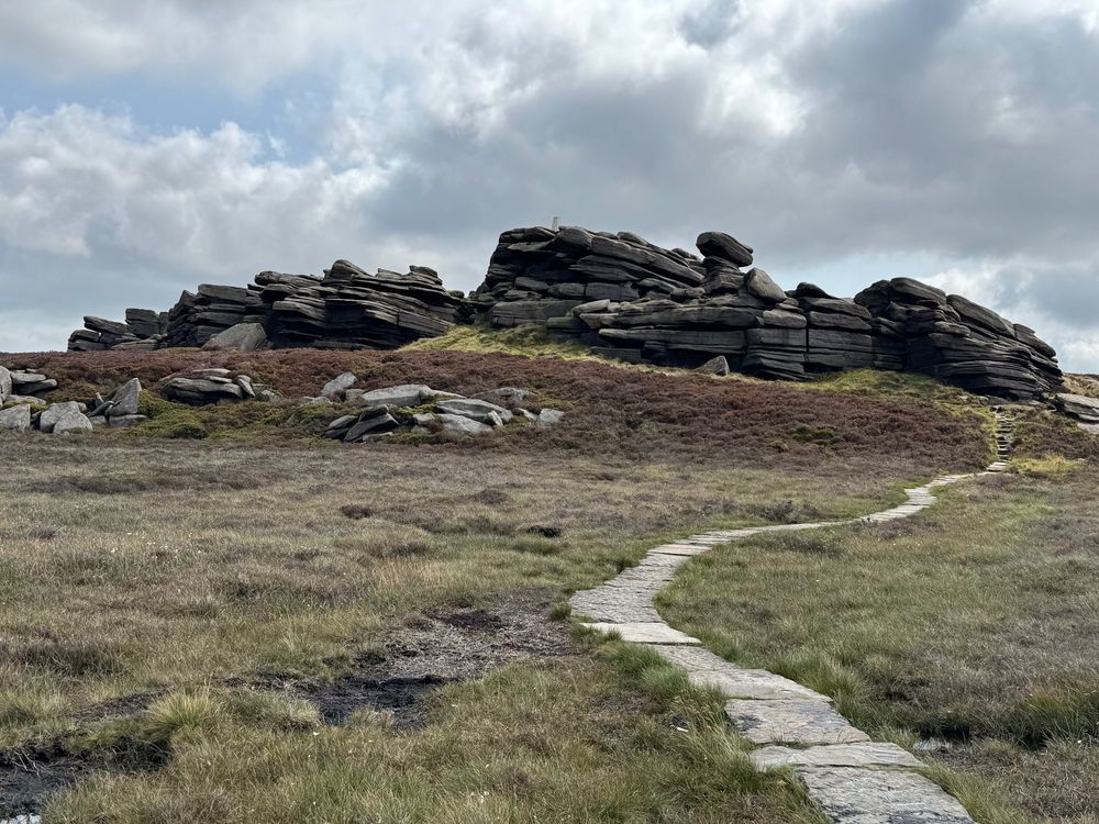 Back Tor on top of Derwent Edge, with trig point on the top