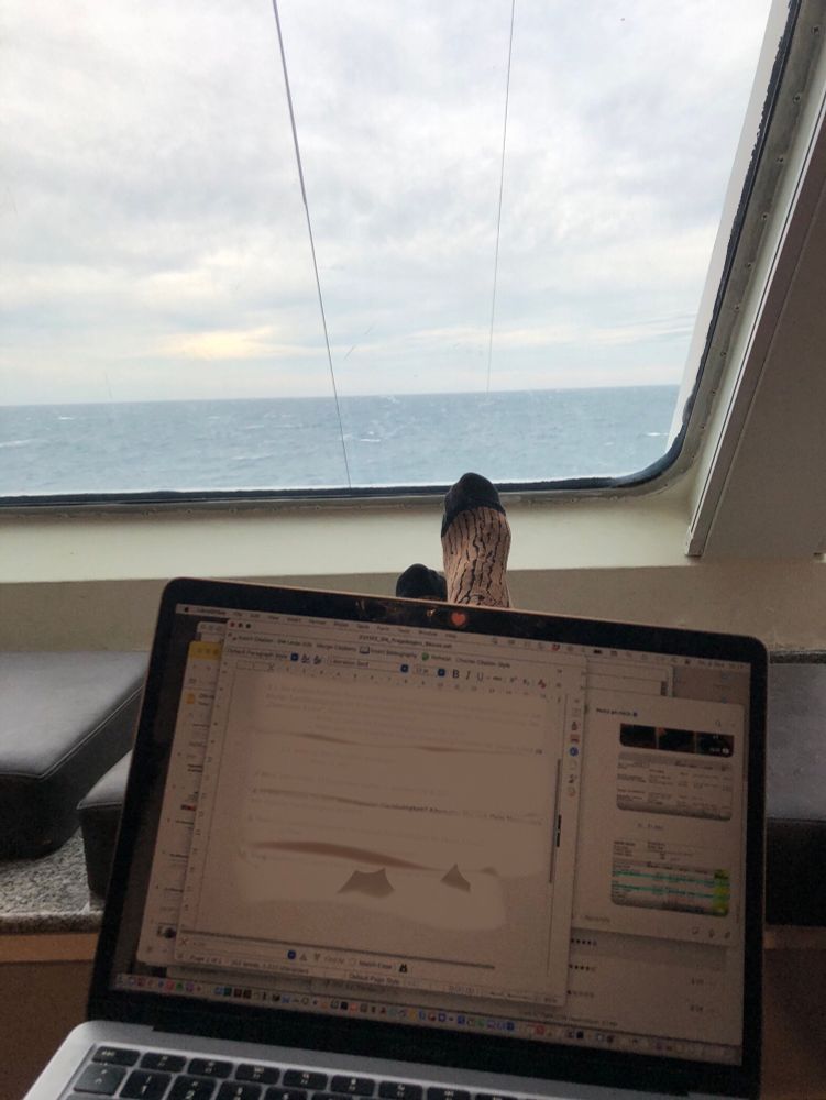 Working on the ferry yesterday