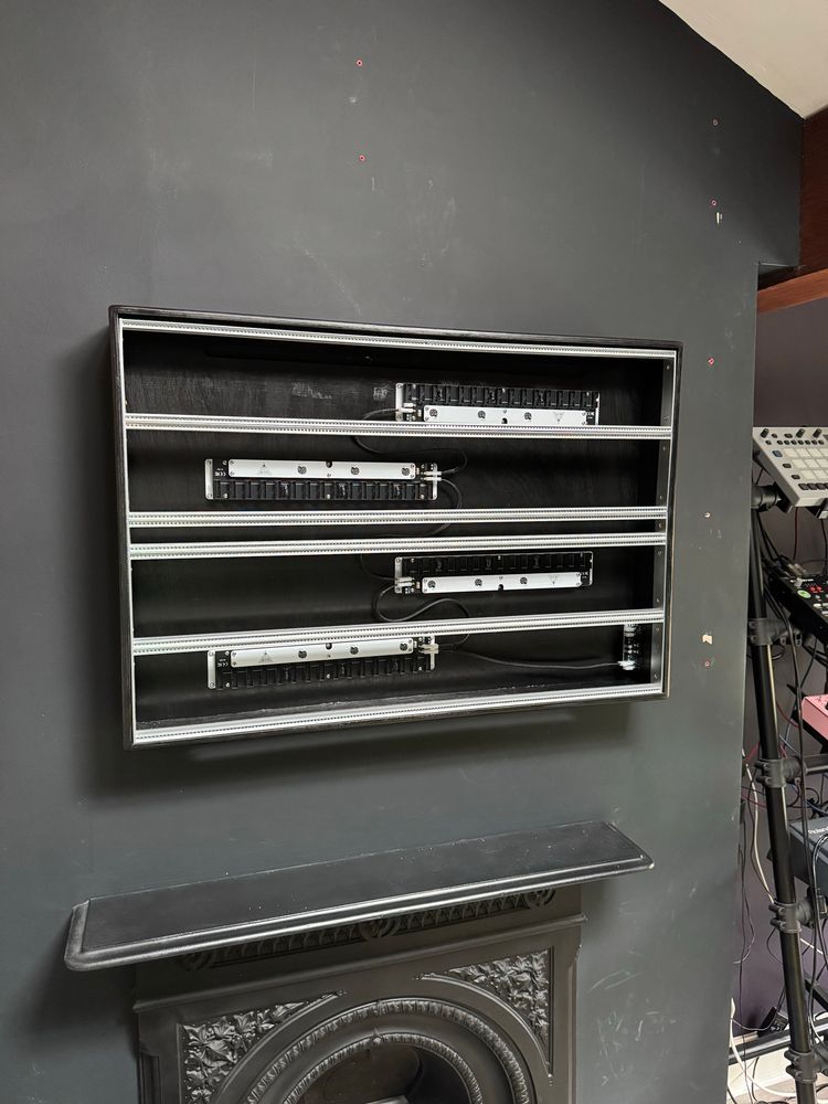Eurorack case attached to the wall