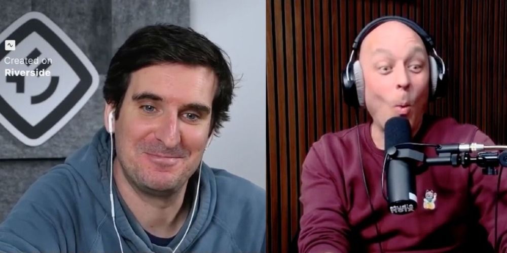 a collage of a man with headphones