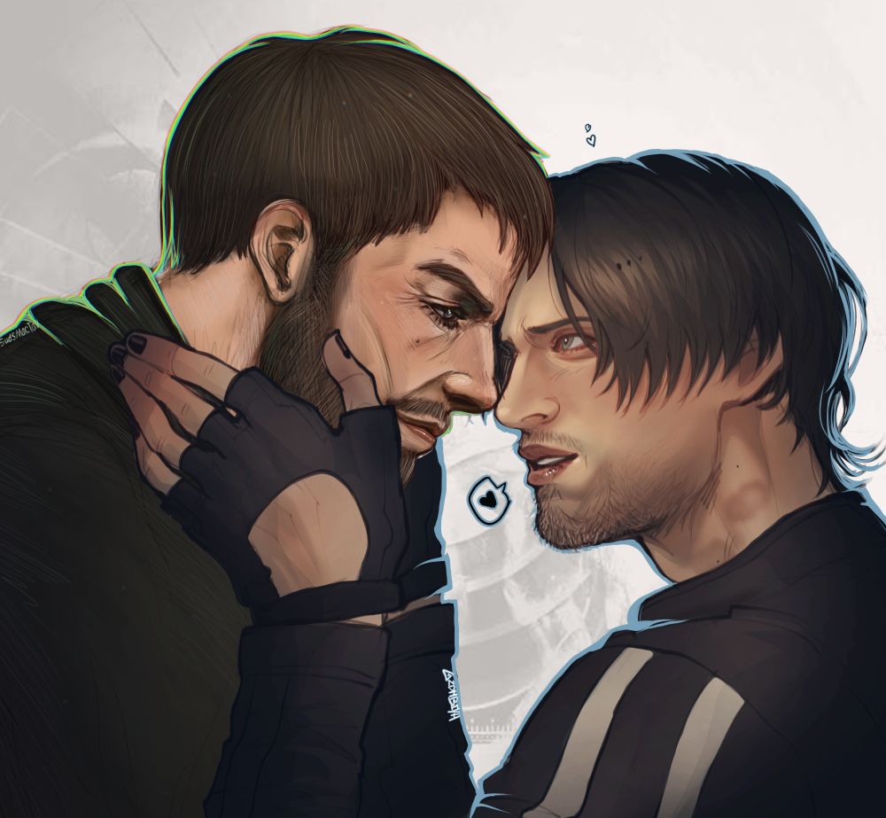Digital Art of Leon Kennedy and Chris redfield from resident evil vendetta 