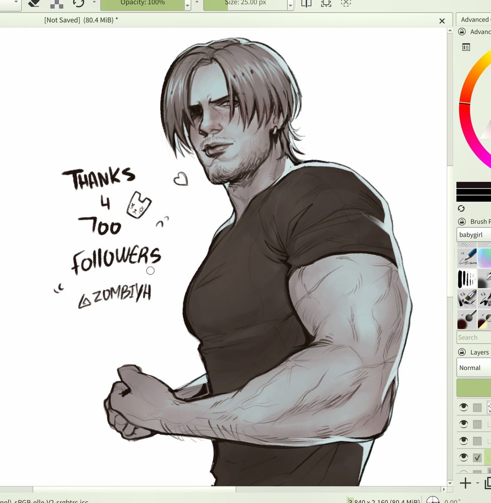 Digital Art of Leon Kennedy from resident evil damnation in krita