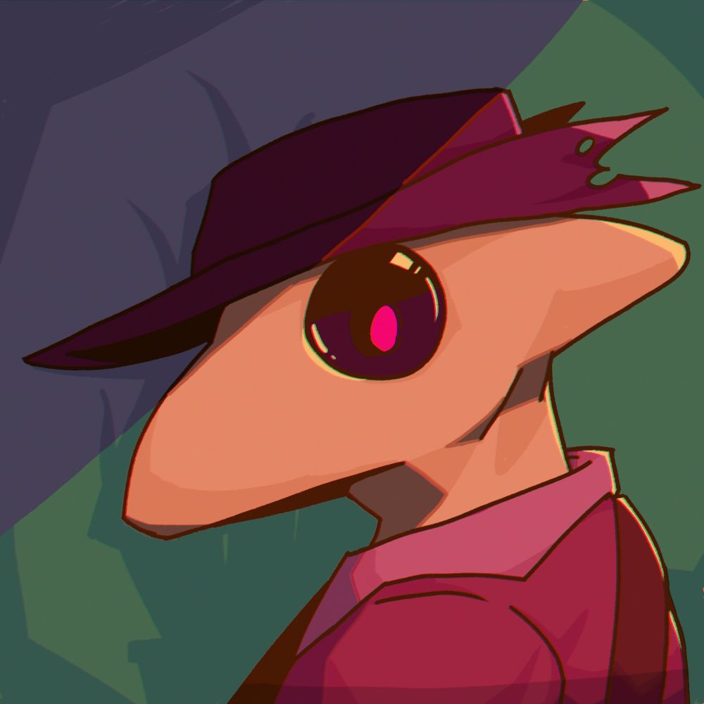 it's-a-me! (vaguely plague-doctor shaped character with the bloodborne hat)