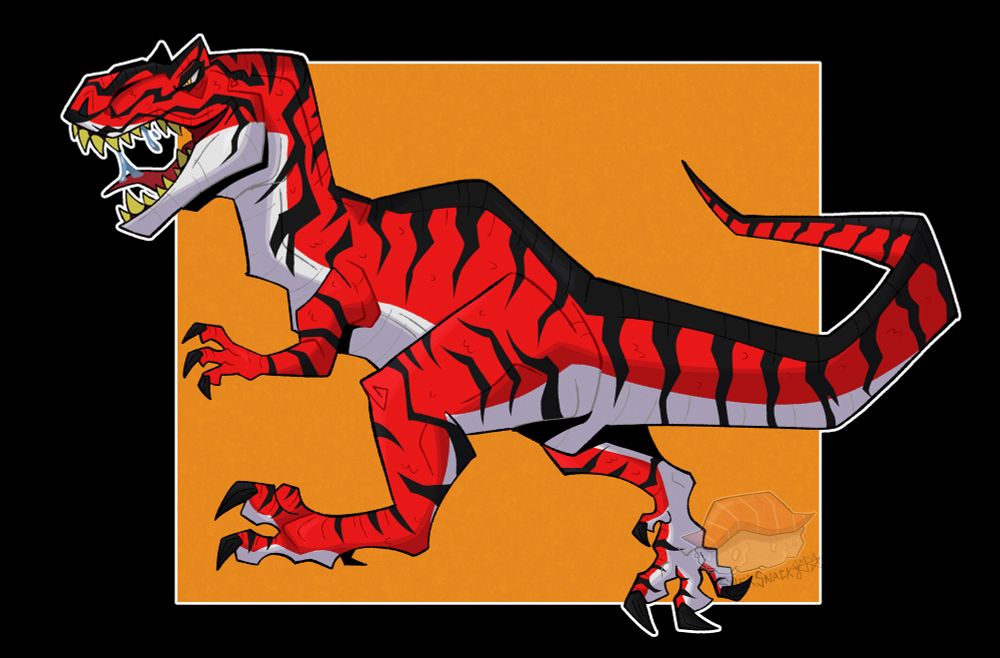 Sinraptor designed after the videogame character S-Raptor from Fossil Fighters