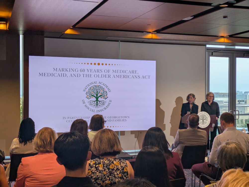 Rebecca Vallas and Joan Alker speak to kick off the event. 