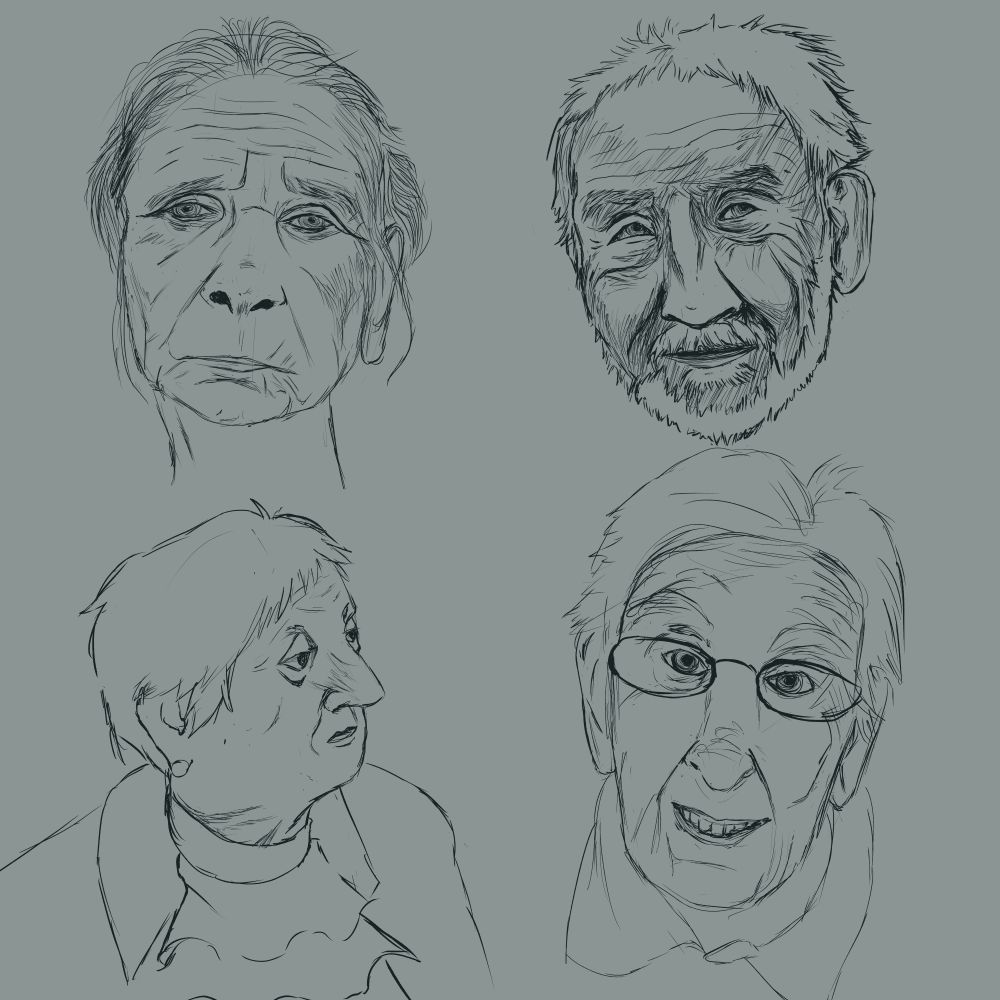 Drawings of old people