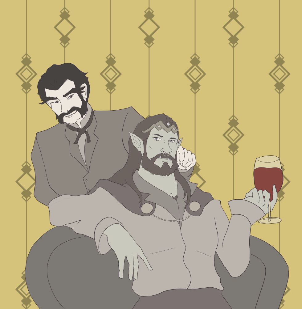 Khovur and William two OCs of my friends, a human druid and a Fighter/rogue Orc