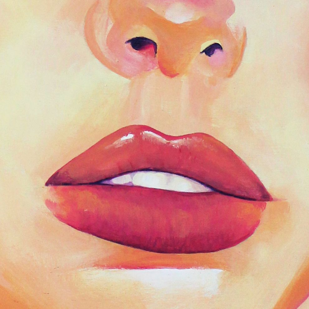Acrylic paint of mouth.