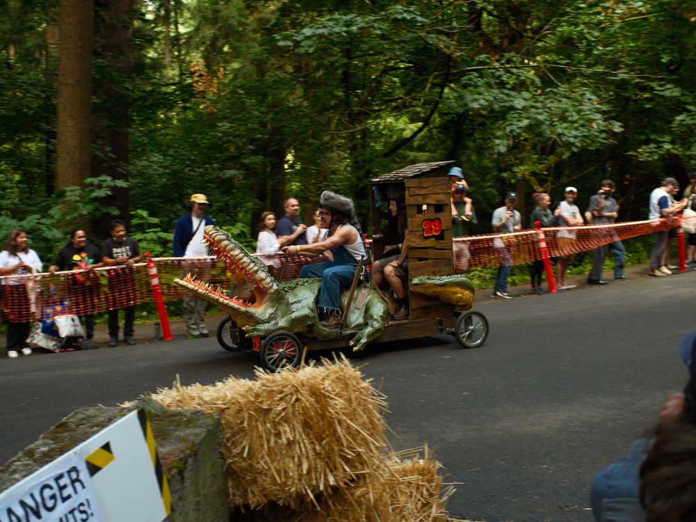 crocodile car on the track