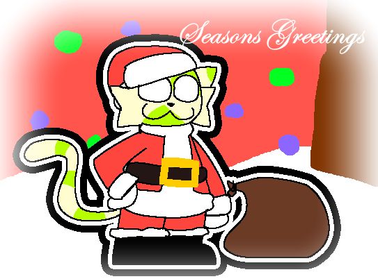 My sona, Morcy, in a santa outfit