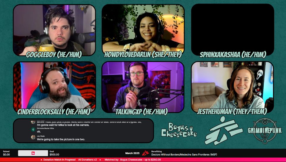 this is a twitch overlay for the stream with everyone smiling at the camera