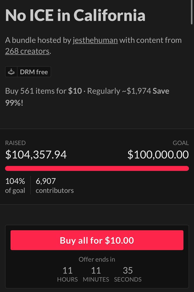 104,357 has been raised of the 100,000 fundraising goal 