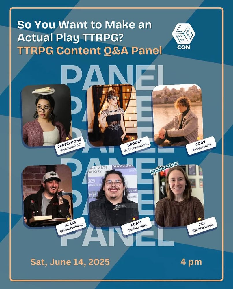 This is a graphic that has all the tagged panelists plus me 