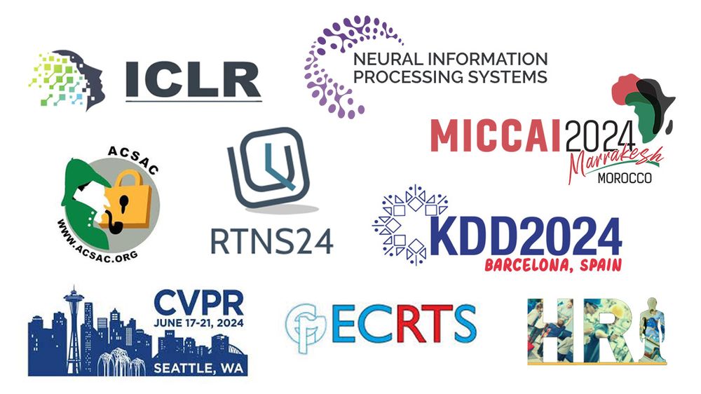 A collage of logos from several conferences at which UNC CS researchers had research publications recognized