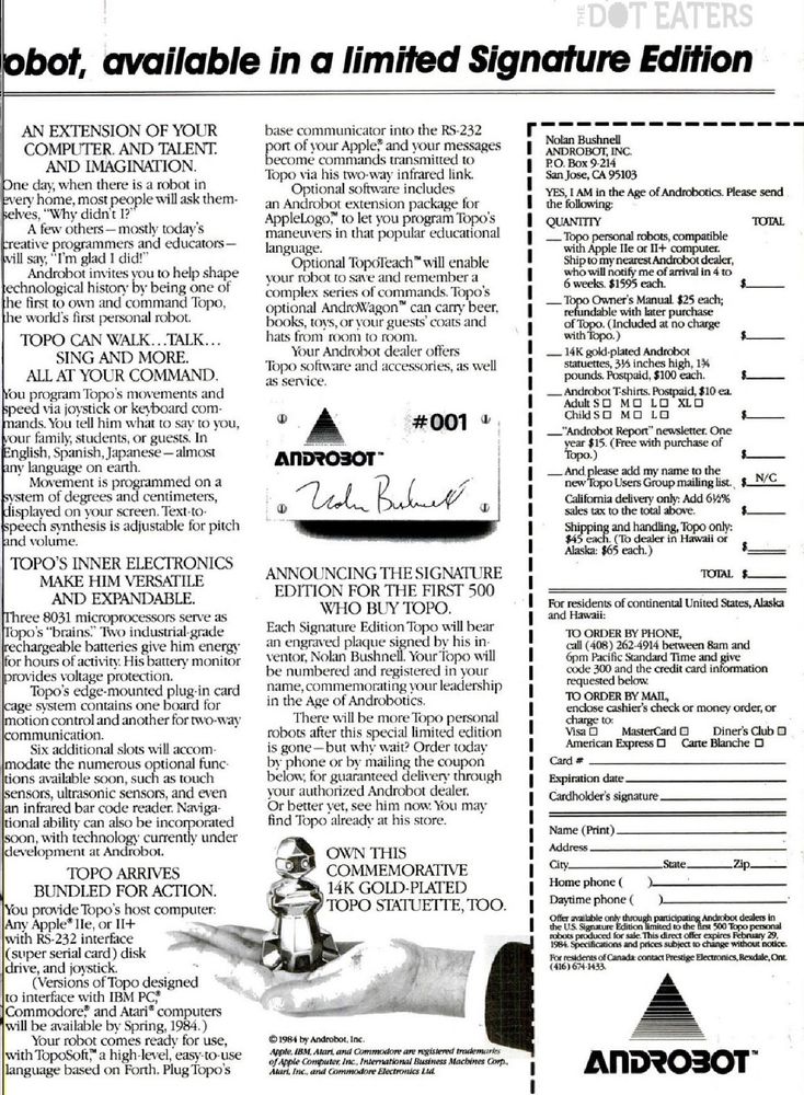 Second page of Topo ad, with details on what it does and how to order