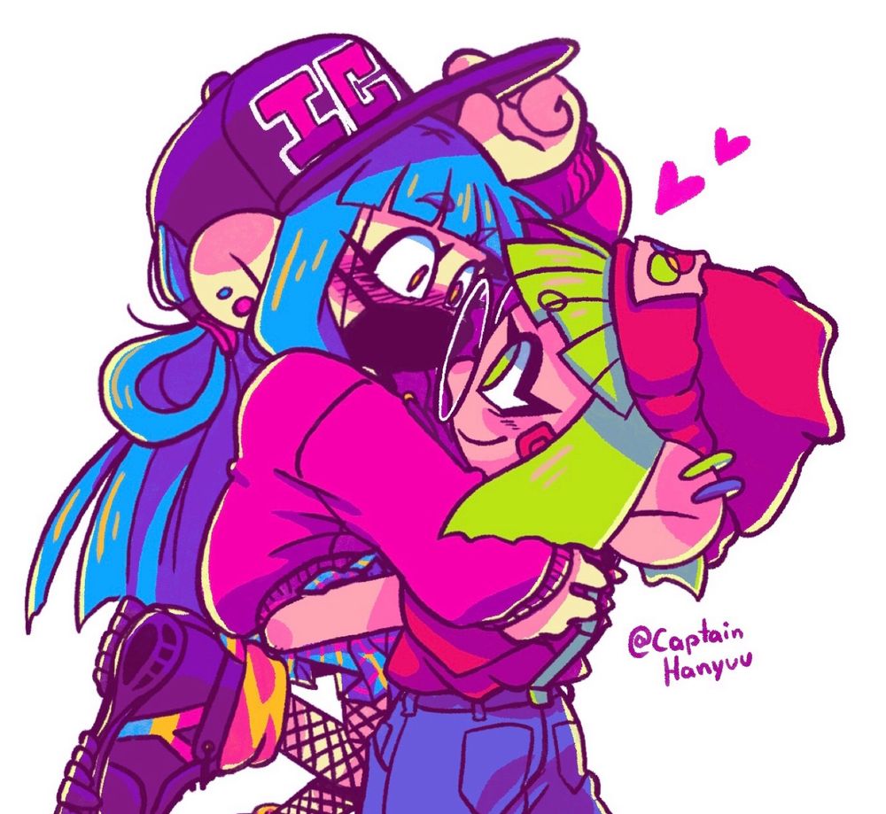 illustration of my OCs RGB-chan and CMYK-chan