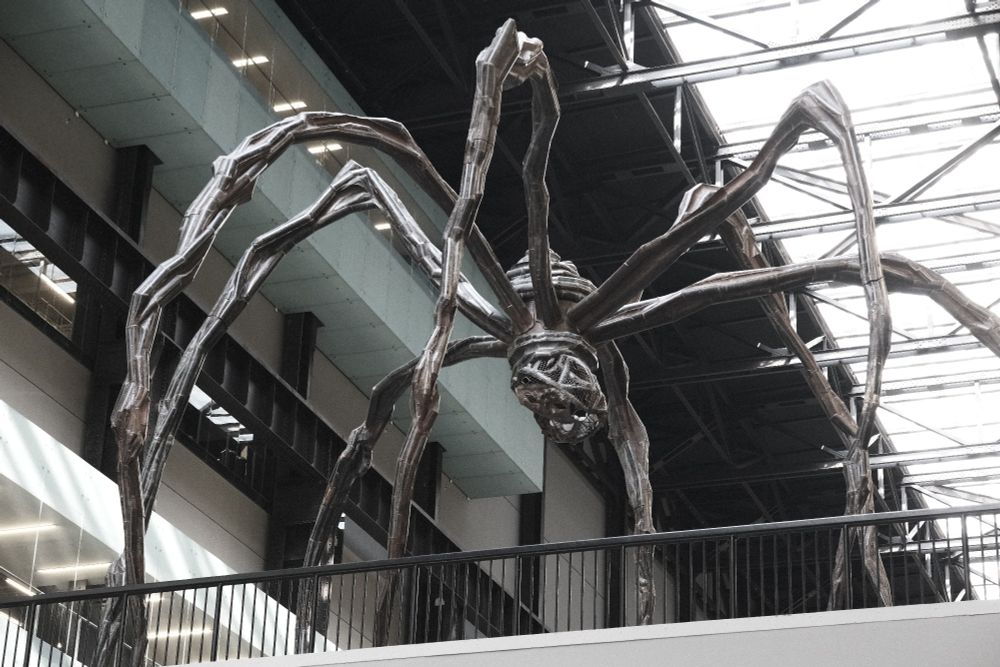 A giant statue of a spider. 