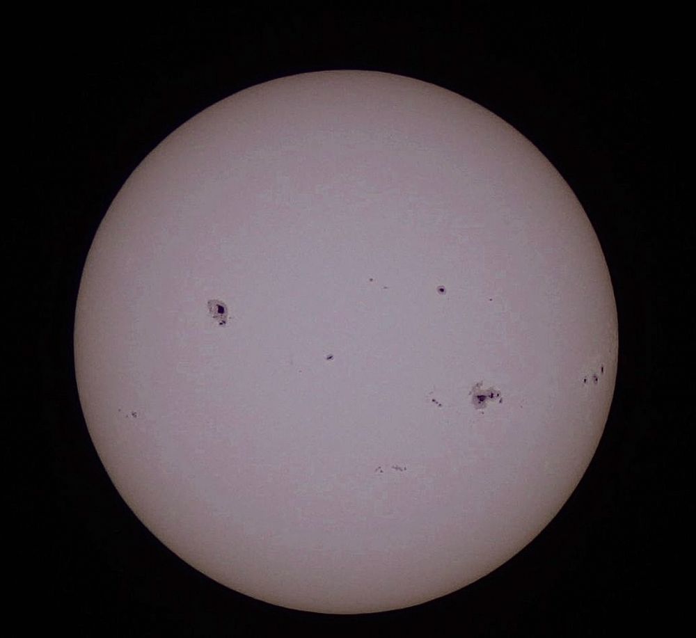 Image of sun with visible sunspots