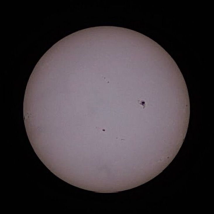 Image of sun with visible sunspots