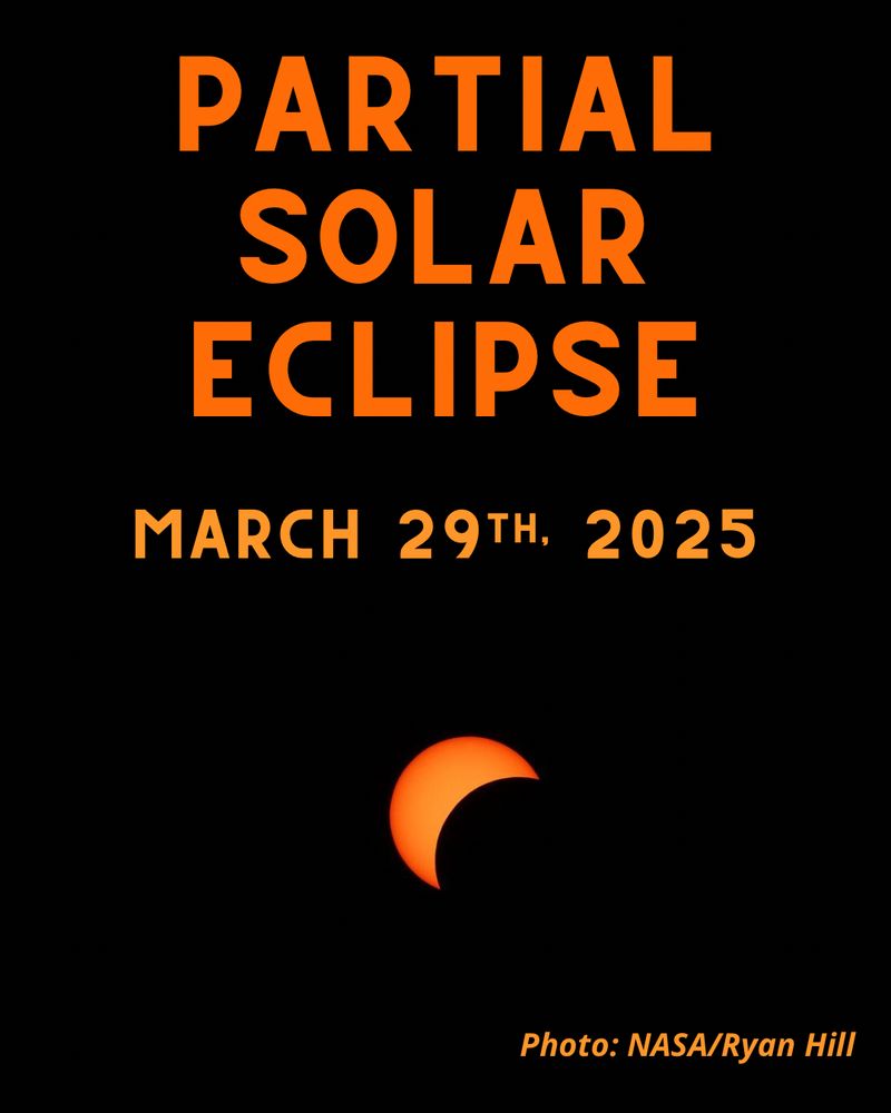 Text: partial solar eclipse, march 9th 2025, photo eclipse 