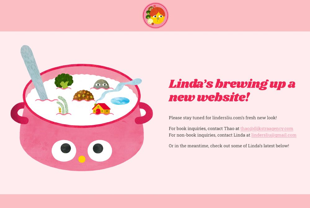 Temporary landing page of lindersliu.com, Linda Liu's portfolio website, which is currently under construction.