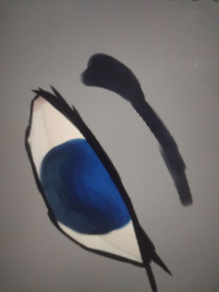 Olho, do giyuu tomioka de demon slayer, desenhando e pintado no ibis paint.