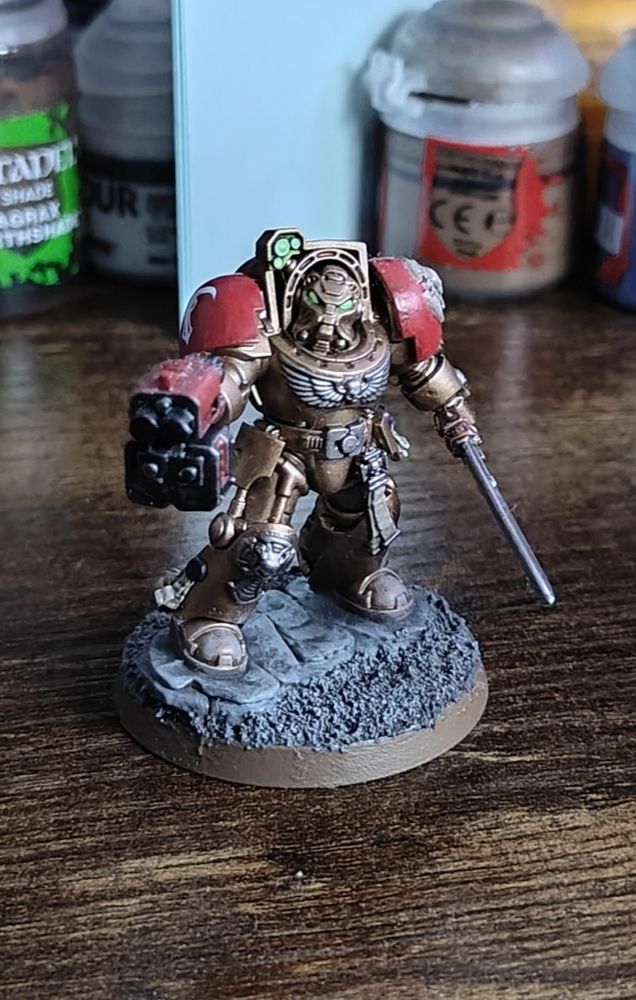 A Terminator from the Minotaur Chapter of Space Marines for Warhammer 40,000