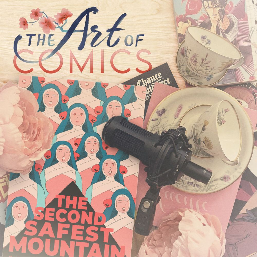 A cover image for the podcast The Art of Comics, showcasing The Second Safest Mountain