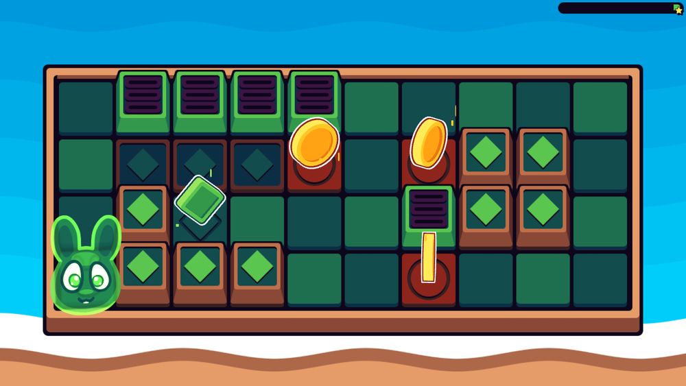 A screenshot of Blobun, showing a puzzle set at the beach