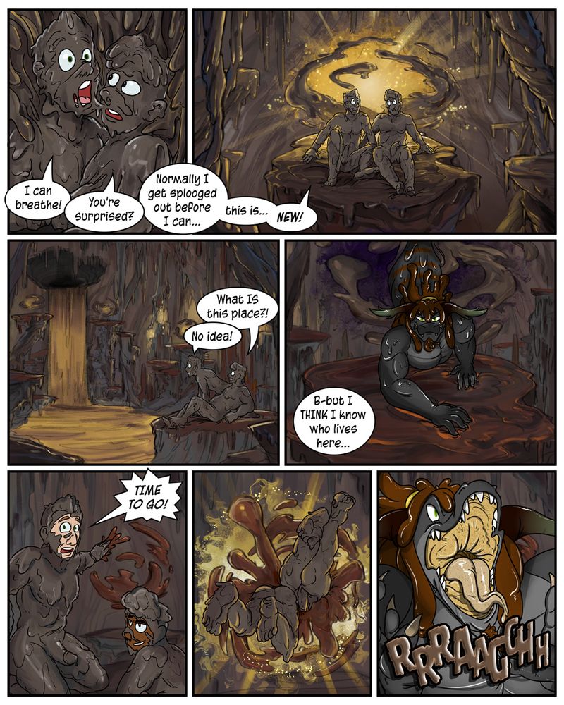 Two guys in a quicksand realm see a mud naga!
