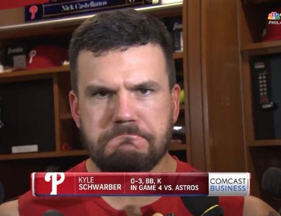 Kyle Schwarber is pouting.
